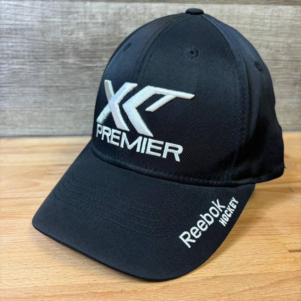 Reebok Hockey Hat Cap One Size Fitted Black Performance XLT Behind the Mask